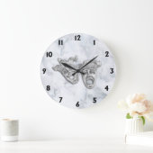 Comedy en tragedie theater maskers witte marmer grote klok (Huis)