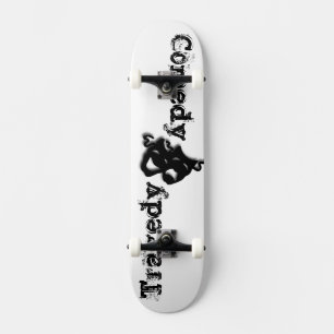 Comedy en tragedie theater maskers zwart skateboard