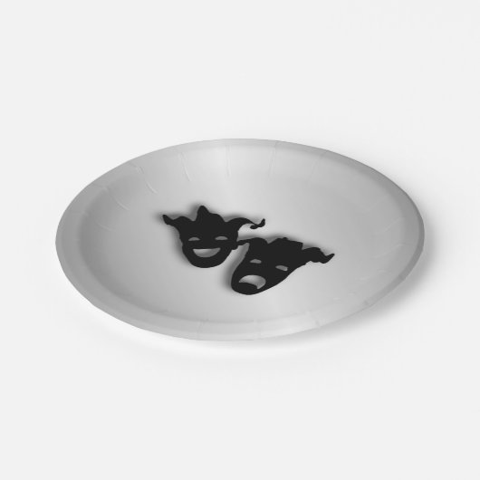 Comedy en tragedie theater papieren bordje (Gekanteld)