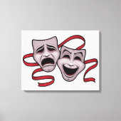 Comedy- en tragedie-theatermaskers canvas afdruk (Voorkant)