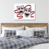Comedy- en tragedie-theatermaskers canvas afdruk (Insitu (Slaapkamer))