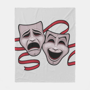 Comedy- en tragedie-theatermaskers fleece deken