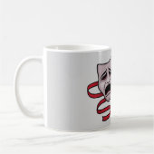 Comedy- en tragedie-theatermaskers koffiemok (Links)