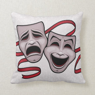 Comedy- en tragedie-theatermaskers kussen