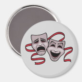 Comedy- en tragedie-theatermaskers magneet (Voorkant / Achterkant)