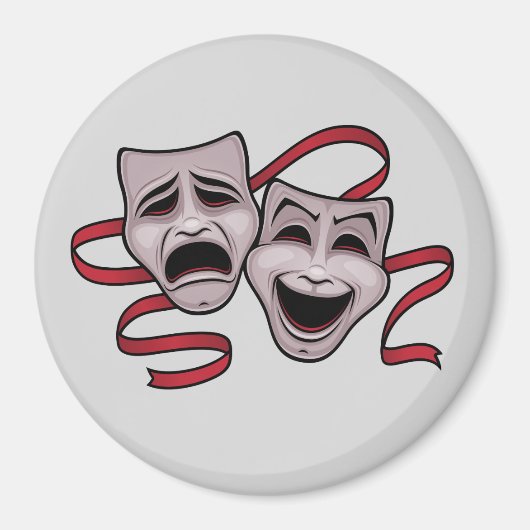 Comedy- en tragedie-theatermaskers magneet (Voorkant)