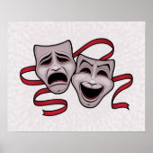 Comedy- en tragedie-theatermaskers poster (Voorkant)