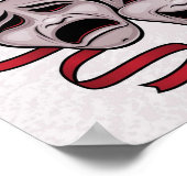 Comedy- en tragedie-theatermaskers poster (Hoek)