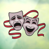 Comedy- en tragedie-theatermaskers raamsticker (Vel 3)