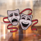 Comedy- en tragedie-theatermaskers raamsticker (Vel 2)
