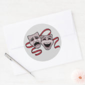 Comedy- en tragedie-theatermaskers ronde sticker (Envelop)