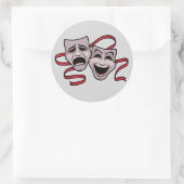 Comedy- en tragedie-theatermaskers ronde sticker (Tas)