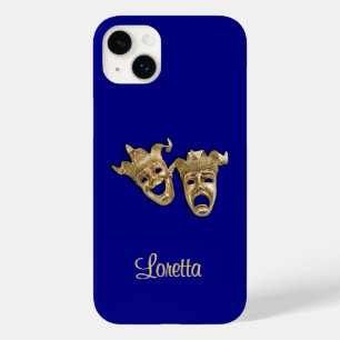 Comedy en tragedie theatermonogram kobalt Case-Mate iPhone 14 plus hoesje