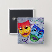 Comedy en tragedie vierkante button 5,1 cm (Voorkant /achterkant)