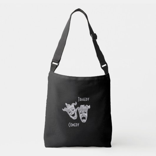 Comedy en tragedie, zilver theater crossbody tas (Voorkant)
