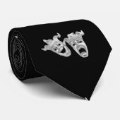 Comedy en tragedie, zilver theater stropdas (Opgerold)