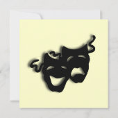 Comedy en tragedie zwarte maskers uitnodiging (Achterkant)