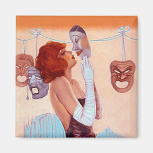 COMEDY EN TRAGEDY DRAMA MASKS Glamor Girl Magnet