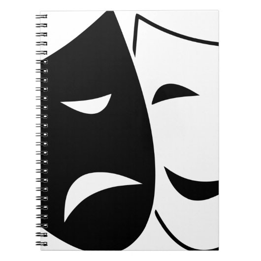 Comedy en tragisch masker notitieboek (Voorkant)