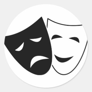 Comedy en tragisch masker ronde sticker