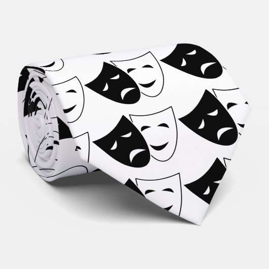 Comedy en tragisch masker stropdas (Opgerold)