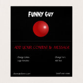 Comedy Funny Entertainer Logo Sjabloon Visitekaartje (Binnenkant ongevouwen)