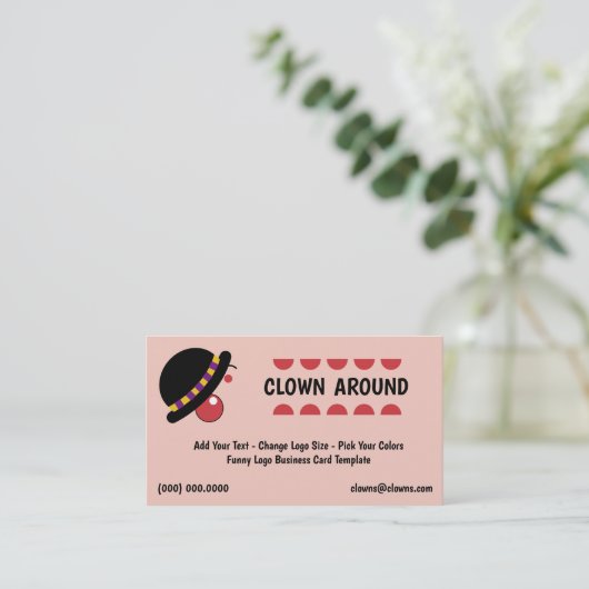 Comedy Logos Clown Visitekaartje (Staand voorkant)