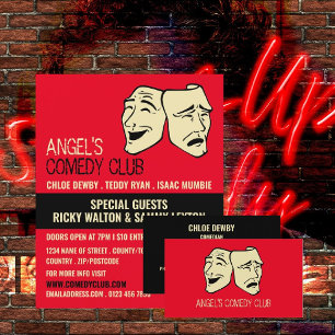 Comedy-maskers, Comedian, Comedy Club Adverteren Flyer