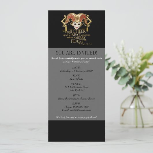 Comedy of Errors Feast Quote (Gold Version) Kaart (Staand voorkant)