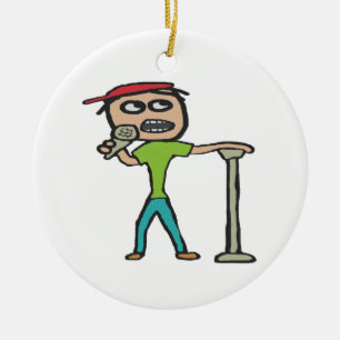 Comedy opstaan keramisch ornament