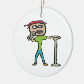 Comedy opstaan keramisch ornament (Links)