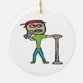 Comedy opstaan keramisch ornament (Achterkant)