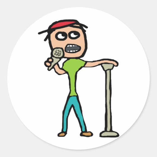 Comedy opstaan ronde sticker (Voorkant)