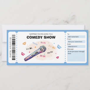 Comedy Show Cadeaubon, Stand Up Comedy Ticket Kaart
