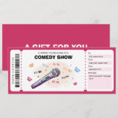 Comedy Show Cadeaubon, Stand Up Comedy Ticket Kaart (Voorkant / Achterkant)
