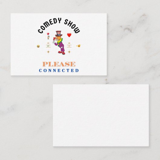 COMEDY SHOW VISITEKAARTJE (Voorkant / Achterkant)