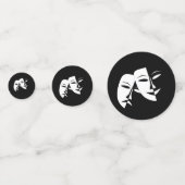 Comedy Tragedie Black en White Theater Mask Confetti (Voorkanten)