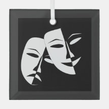 Comedy Tragedie Black en White Theater Mask
