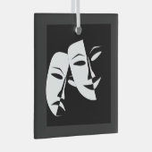 Comedy Tragedie Black en White Theater Mask Glas Ornament (Voorkant Rechts)