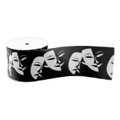 Comedy Tragedie Black en White Theater Mask Grosgrain Lint (Spoel)