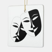 Comedy Tragedie Black en White Theater Mask Keramisch Ornament (Links)