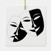 Comedy Tragedie Black en White Theater Mask Keramisch Ornament (Achterkant)
