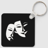Comedy Tragedie Black en White Theater Mask Keycha Sleutelhanger (Achterkant)