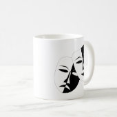 Comedy Tragedie Black en White Theater Mask Koffiemok (Voorkant rechts)