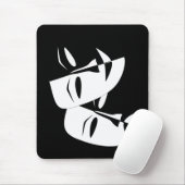 Comedy Tragedie Black en White Theater Mask Muismat (Met muis)