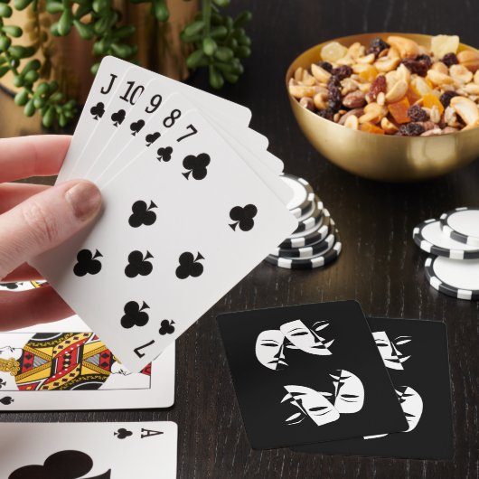 Comedy Tragedie Black en White Theater Mask Pokerkaarten (Insitu)