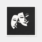 Comedy Tragedie Black en White Theater Mask Servet (Voorkant)