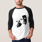 Comedy Tragedie Black en White Theater Mask T-Shi T-shirt (Voorkant)