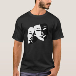 Comedy Tragedie Black en White Theater Mask T-shirt