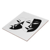 Comedy Tragedie Black en White Theater Mask Tegeltje (Zijkant)